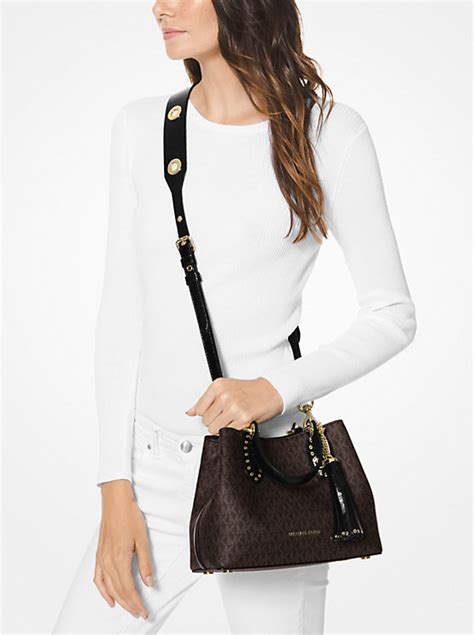 michael kors brooklyn small logo satchel|Brooklyn Small Logo Satchel – Michael Kors Pre.